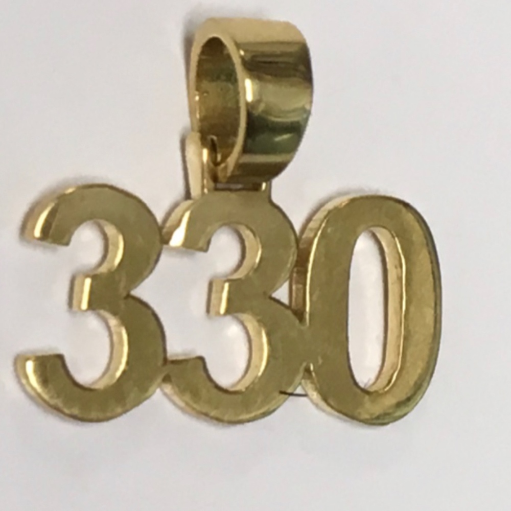 Gold 330 Area Code Pendant